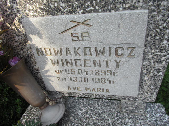 Wincenty Nowakowicz 1899 Bolków - Grobonet - Wyszukiwarka osób pochowanych