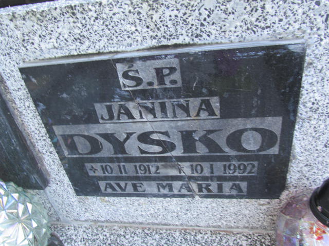 Janina Dysko 1912 Bolków - Grobonet - Wyszukiwarka osób pochowanych