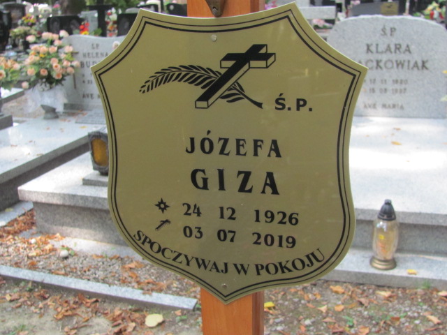 Józefa Giza  1926 Bolków - Grobonet - Wyszukiwarka osób pochowanych