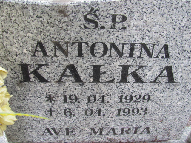 Antonina Kałka 1929 Bolków - Grobonet - Wyszukiwarka osób pochowanych