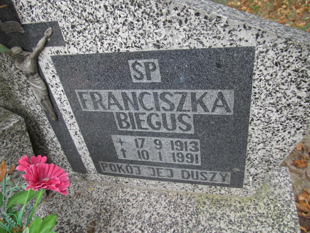 Franciszka Biegus  1913 Bolków - Grobonet - Wyszukiwarka osób pochowanych